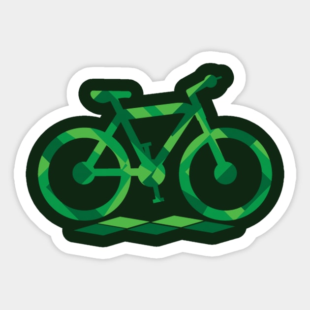 Green Bike Sticker by blessedpixel